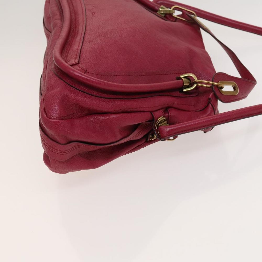 Chloe Paraty Hand Bag Leather 2way Pink Gold Auth 124627 - Picture 4 of 16